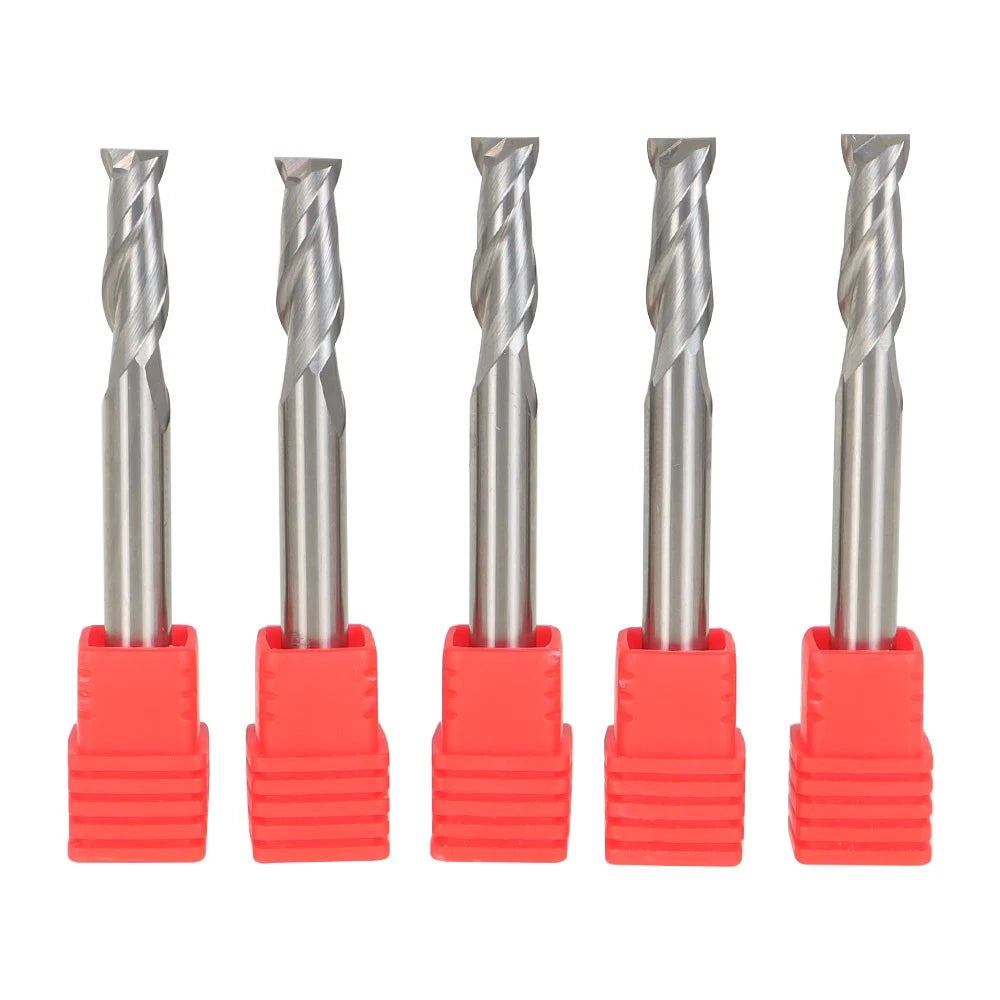 Set of 5 Carbide End Mills for Various Applications (1/4")