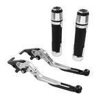 Silver Extendable Brake Clutch Lever Grip Set for BMW S1000R S1000RR (2010-2023)