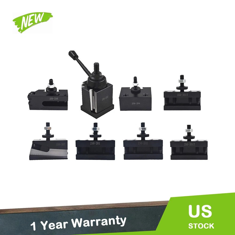 Wedge Type Tool Post for Lathe 10-15" with 7PC Tool Holders BXA 250-222