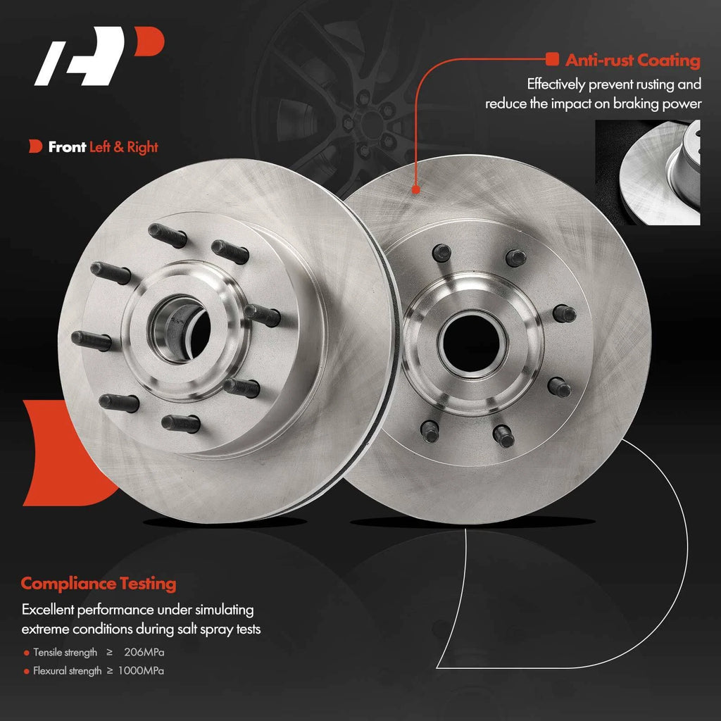 Front Disc Brake Rotors & Ceramic Pads for Ford F-250 Super Duty (2005–2007)