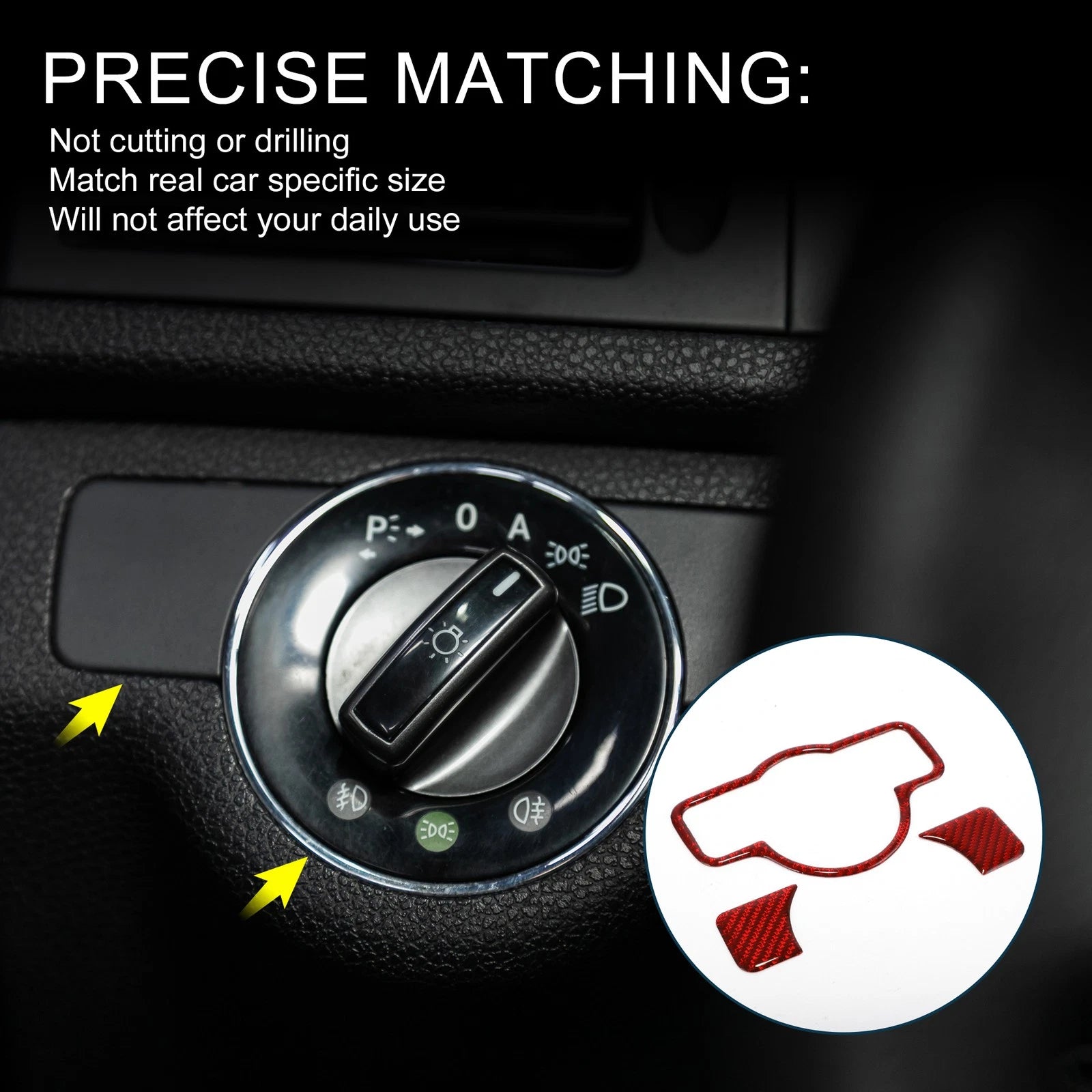 Headlight Switch Cover Sticker for Mercedes-Benz A B C E G Class CLA (Type-B)