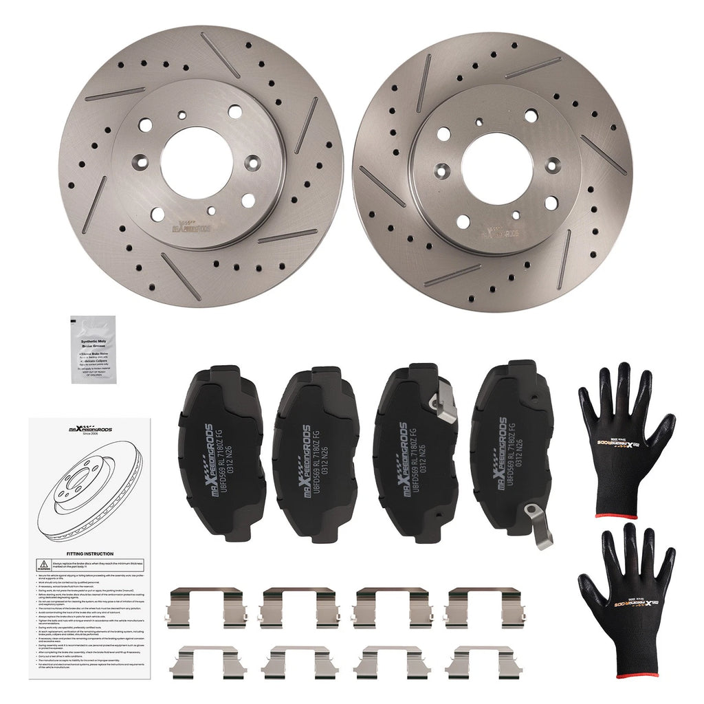 Set of 4 Front Brake Rotors and Pads for Honda Accord (1998–2002) S31243 D465A