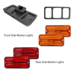 Set of 4 Amber Front & Red Rear Side Marker Lights for Chevy GMC Trucks (1968–1972)