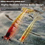 Set of 2 Soft Shrimp Lures Sinking Fishing Bait 9.5cm 11.5cm PVC