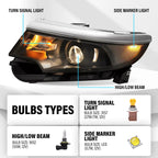 Set of 2 Black Projector Headlights for Ford Edge (2011-2014)