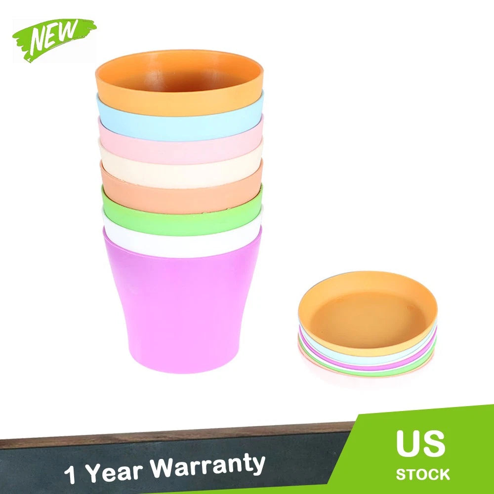 Set of 4 Colorful Plastic Plant Containers for Nursery Seedlings