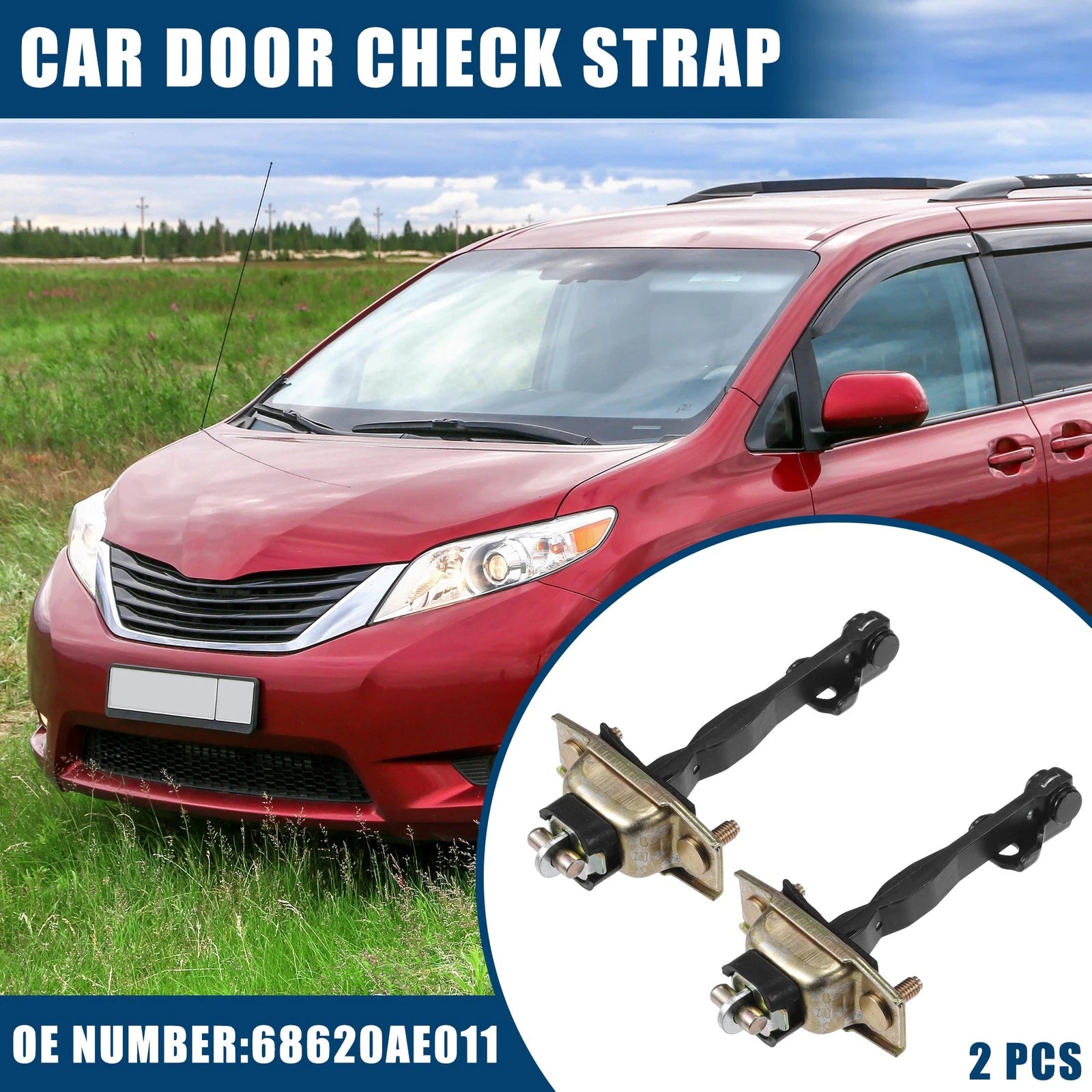 Set of 2 Door Check Straps for Toyota Sienna (2004–2020) No. 68620AE011