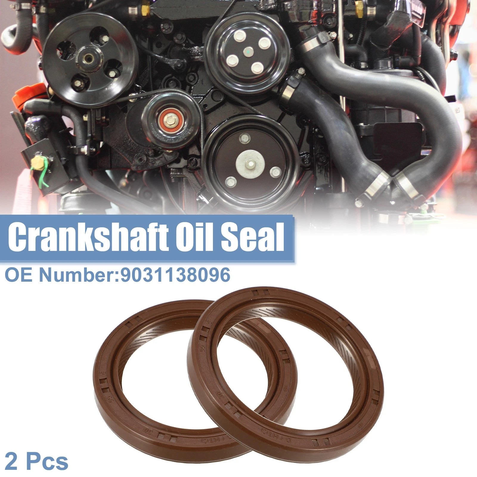 2X Engine Crankshaft Oil Seal No. 9031138096 for Lexus CT200h (2012–2017)