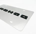 Chrome Metal License Plate for Ford Bronco Block Letters Logo (1966–2023)