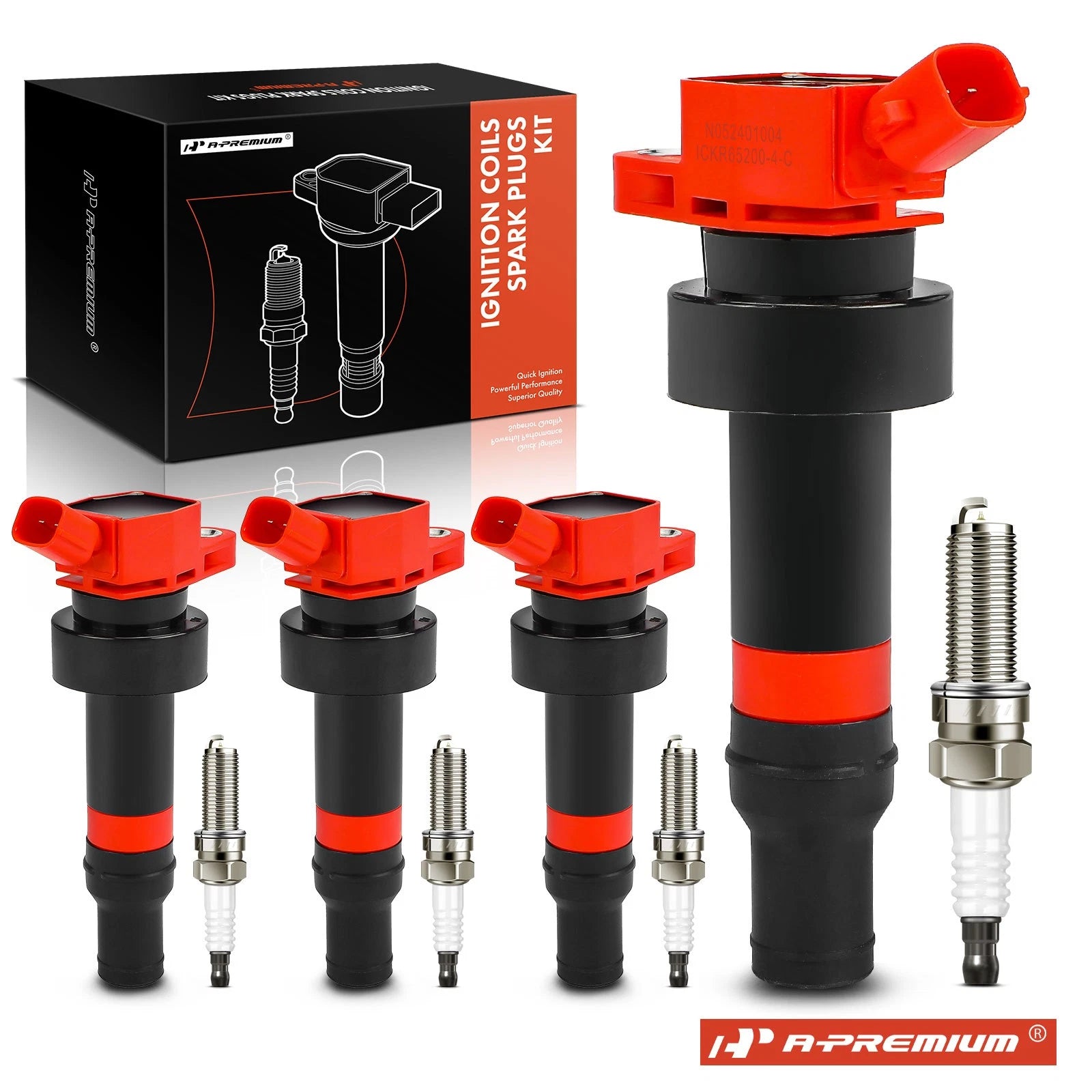 Set of 4 Ignition Coils & Iridium Spark Plugs for Kia Soul Hyundai Accent (2010–2021)