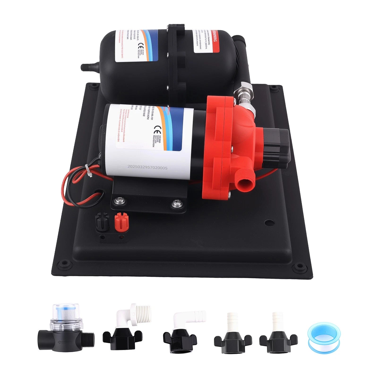 12V Water Pump Kit for Marine RV Trailer (3GPM, 45PSI) Complete Set