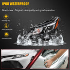 2Pcs Full LED Headlight with Bulbs for Toyota Camry (2018–2024)