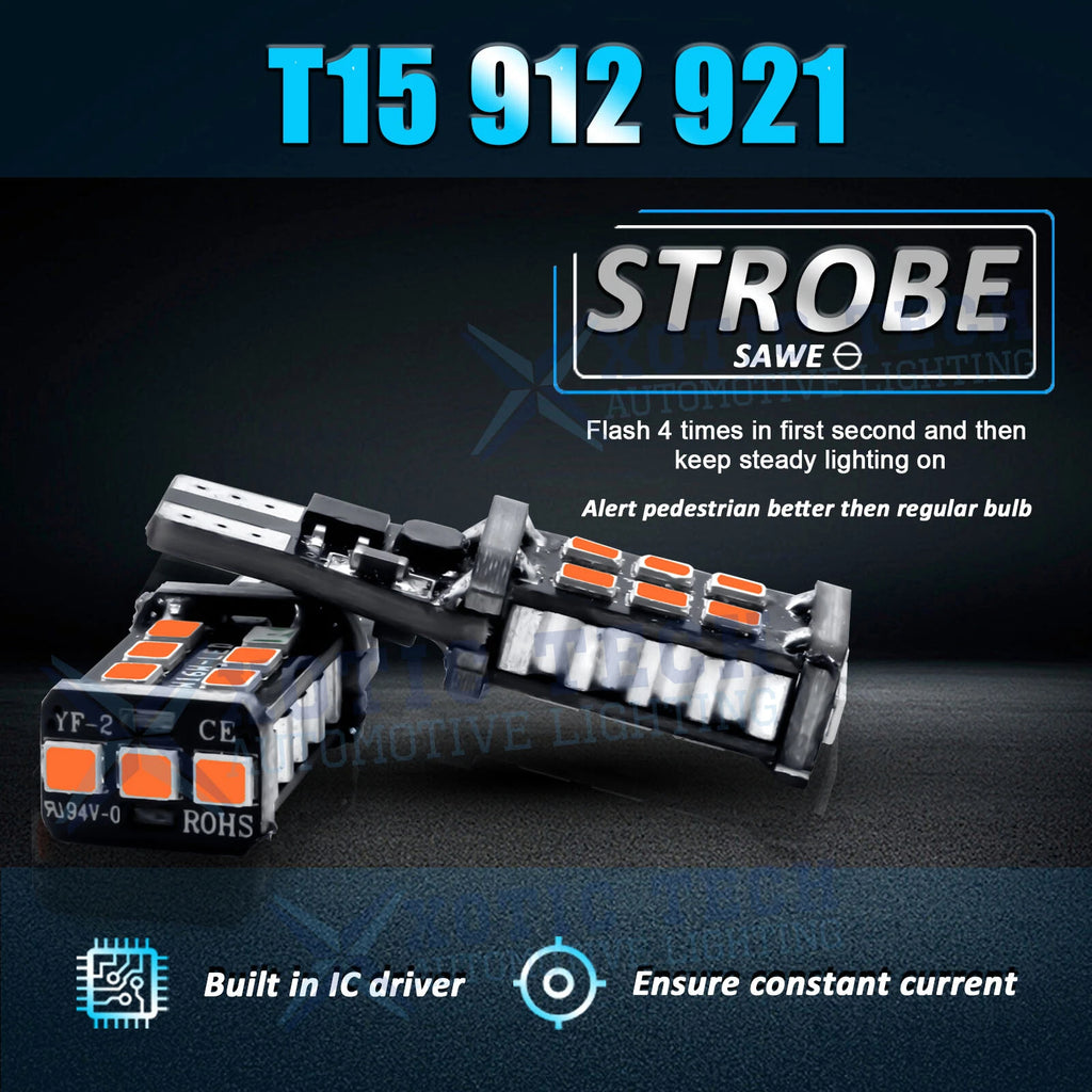Red Strobe Flashing 912 921 Center High Mount Stop Bulbs for Brake Light (2000-2000)