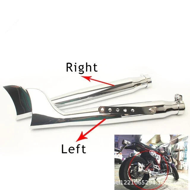 Motorcycle Exhaust Pipe Fish Tail for Bobber Chopper Cafe Racer
