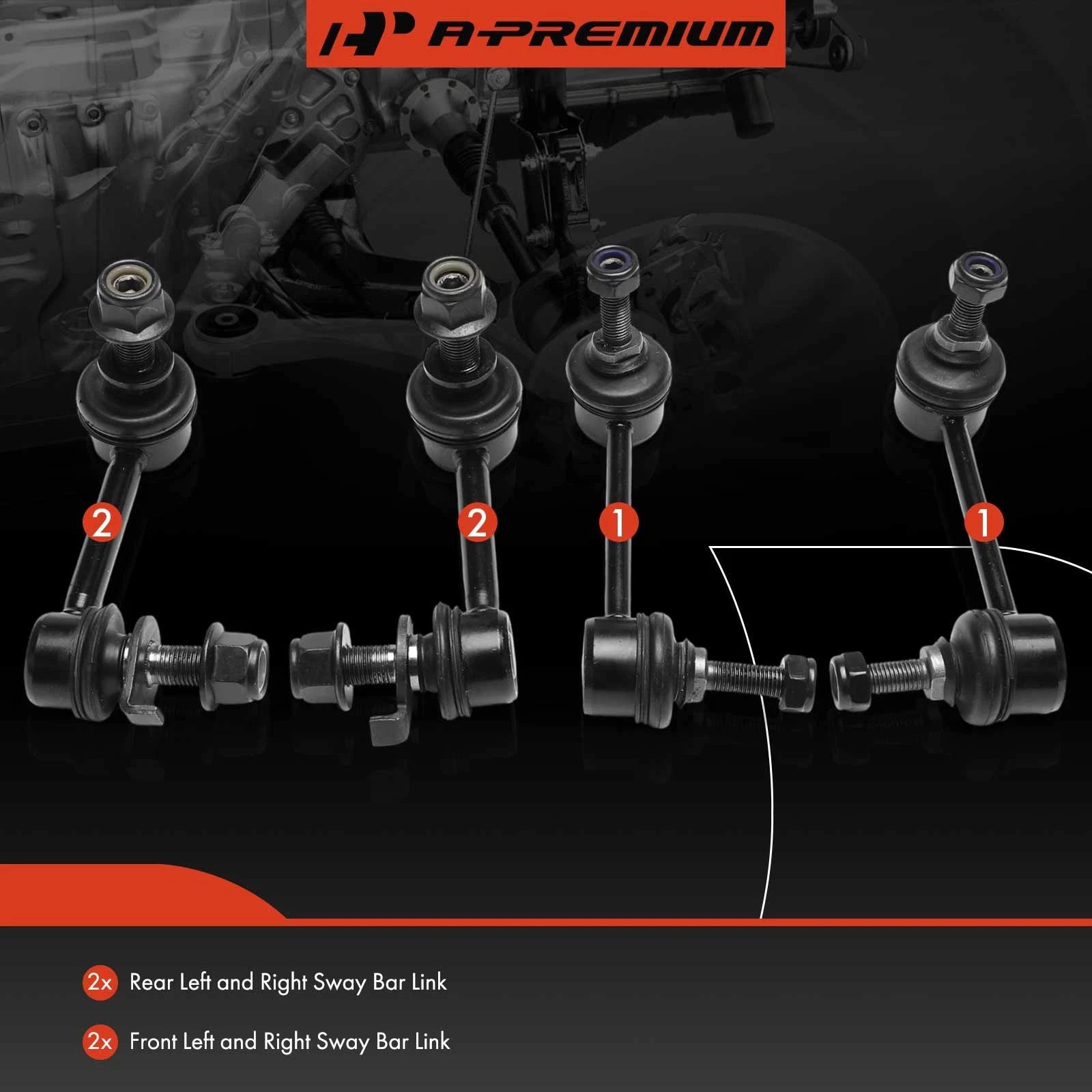 Set of 4 Sway Bar Links for Nissan Infiniti G35 350Z (2003–2008)