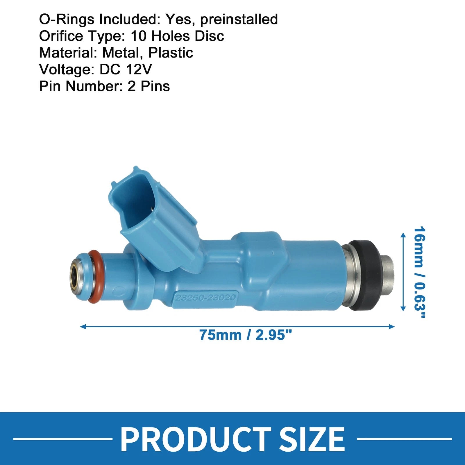 Set of 4 Fuel Injectors No.23250-29015 for Toyota Yaris Vitz (1999–2005)