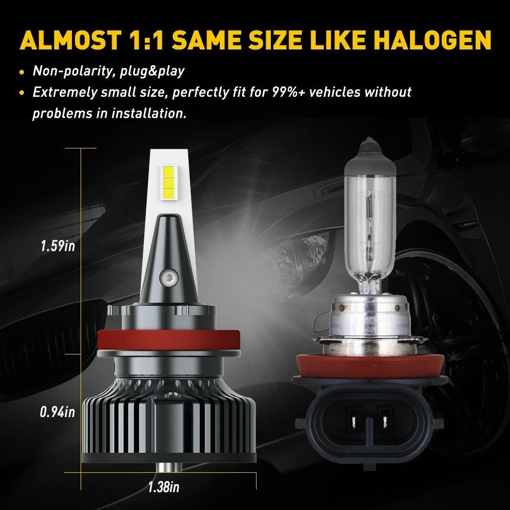 AUXITO H11 H9 H8 LED Headlight Bulbs Kit for Low Beam Fog Light (100W 6500K)