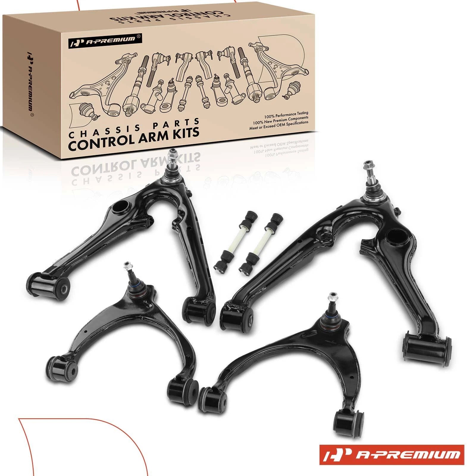 Set of 6 Control Arms & Sway Bar Links for Cadillac Chevy Silverado 1500