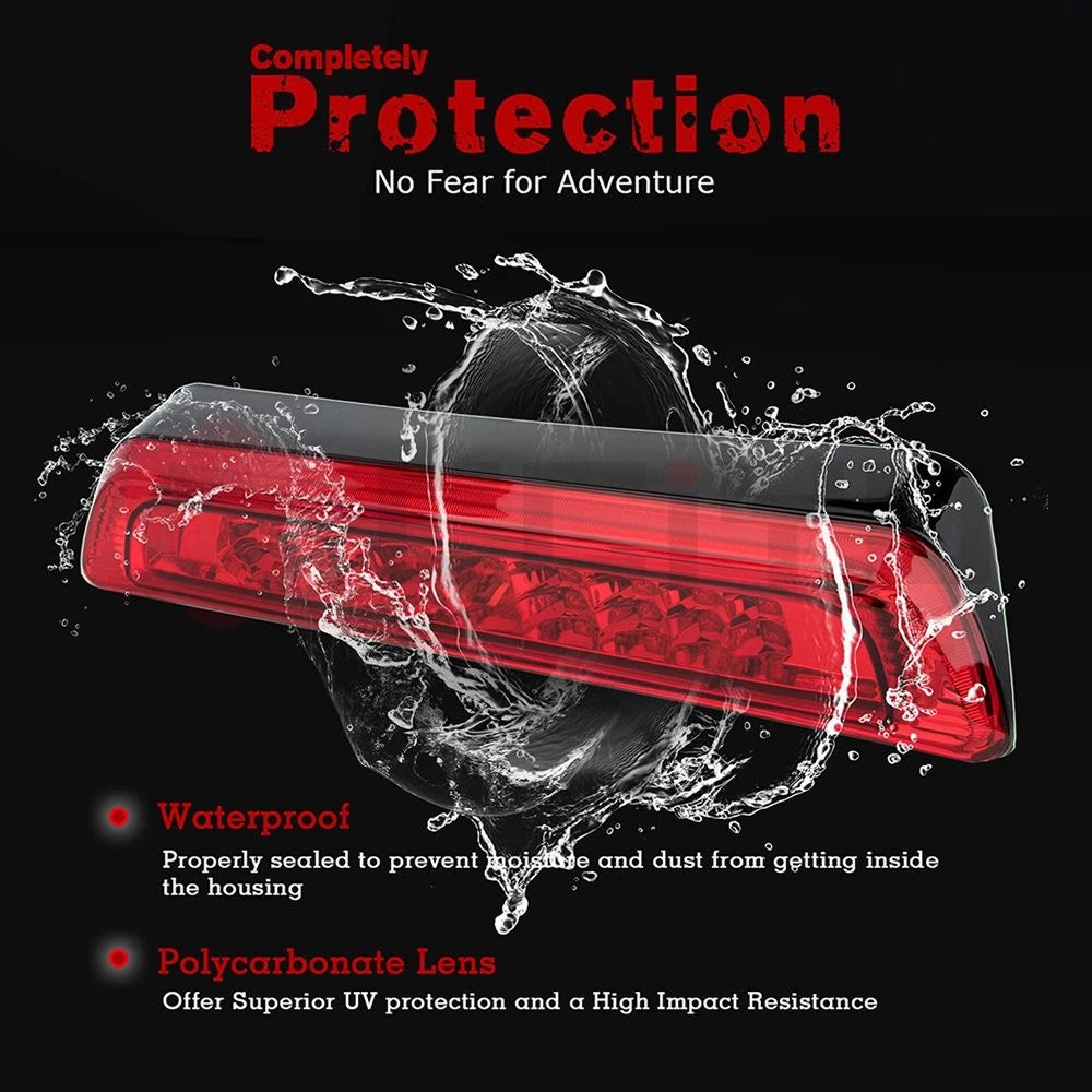 LED 3rd Brake Light Tail Lamp for Toyota Tundra (2007–2018) - Red Lens Chrome Housing