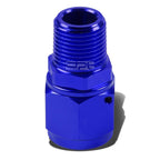 8-An Female Flare to 1/2" NPT Male Blue Aluminum Swivel Coupler Fitting