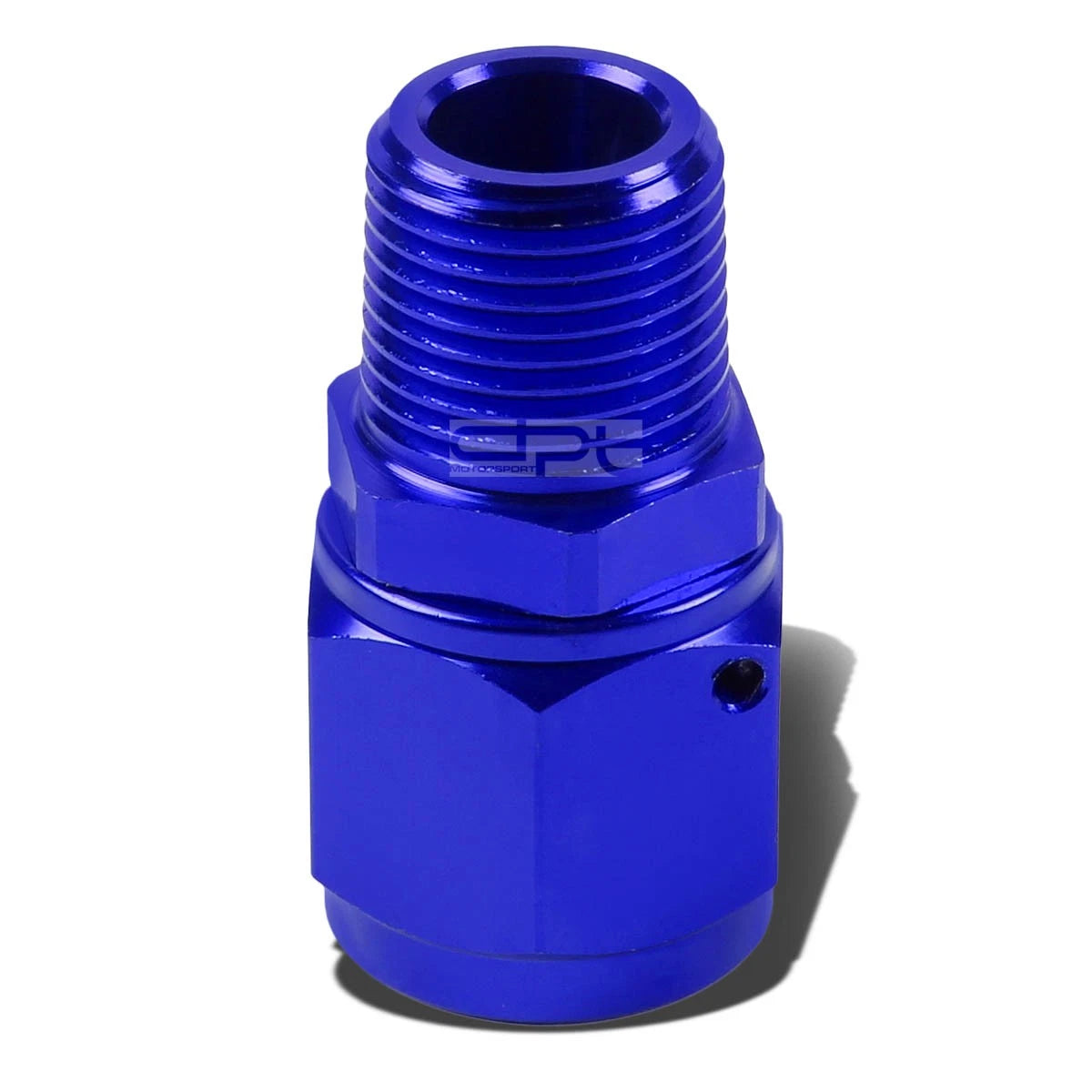 8-An Female Flare to 1/2" NPT Male Blue Aluminum Swivel Coupler Fitting