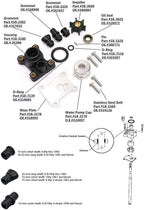Water Pump Impeller Kit for Johnson Evinrude 9.9-15HP (1974–2007) Replaces 394711