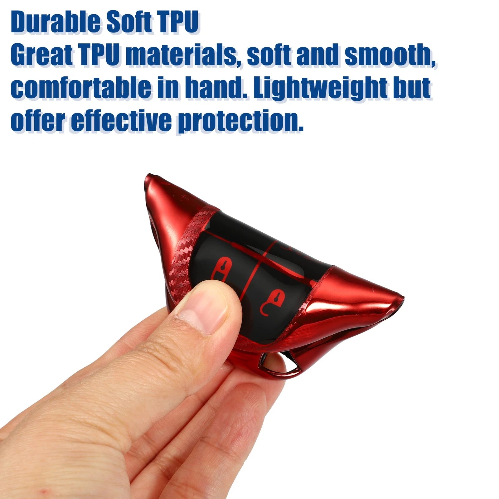 TPU 3 Button Keyless Entry Remote Cover for Dodge Charger Hellcat (2019–2023) Red
