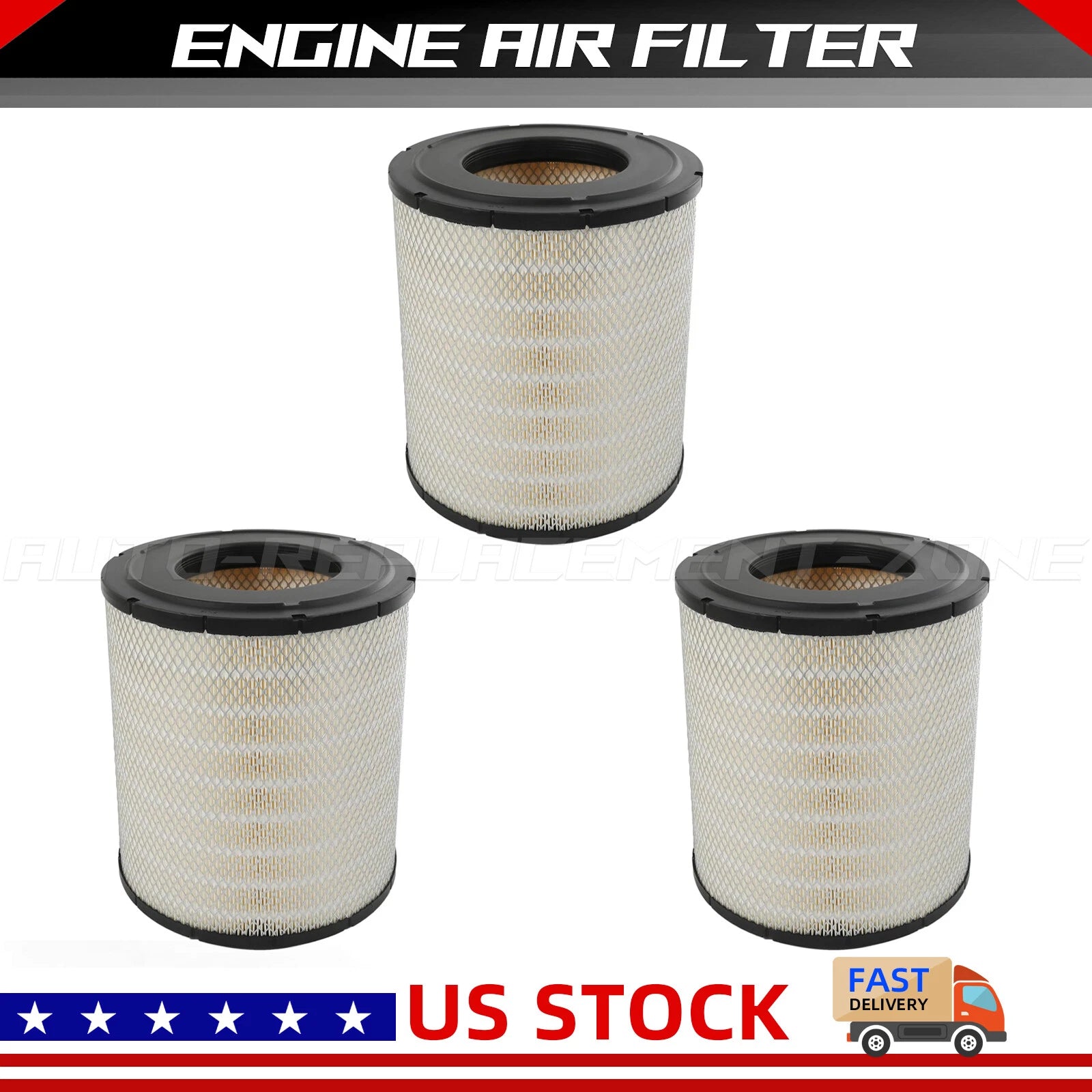 3PCS Air Filter for Freightliner Columbia (RS3518) (P185069, P527682)