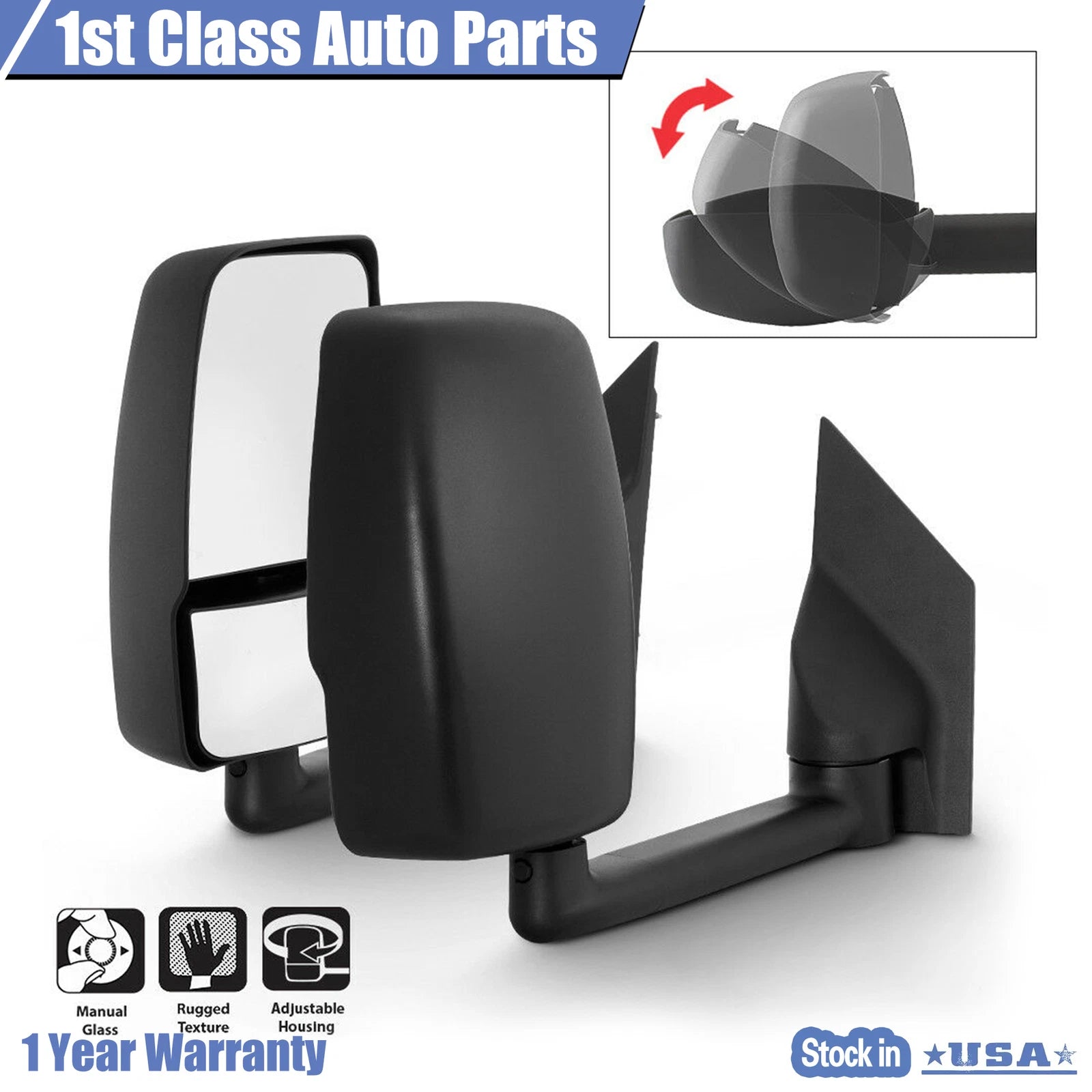 Right Manual Folding Mirror for Chevrolet Express 1500 GMC Savana (2003–2017)
