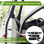 Interior Door Handle Bowl Cover Trim for Subaru Outback (2020–2024) Carbon Fiber Black