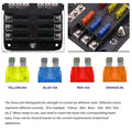 6-Way Blade Fuse Box Block Holder w/ LED Indicator for Marine Bus RVs Boats