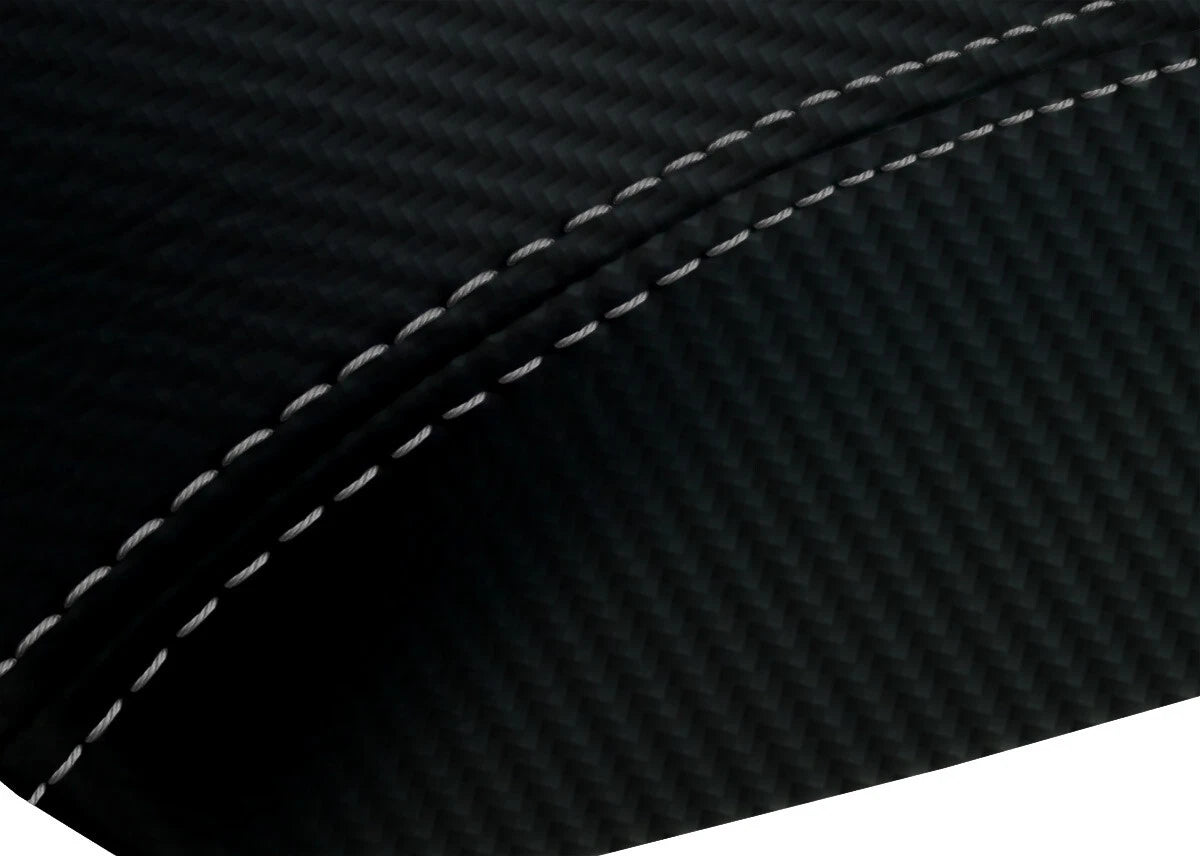 Console Armrest Cover for Dodge Dakota (2008–2011) PVC Carbon Gray Stitch