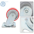 Set of 4 Red 4-Inch Tilt Casters Wheels for Trolley (2800 lbs Capacity)