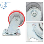 Set of 4 Red 4-Inch Tilt Casters Wheels for Trolley (2800 lbs Capacity)