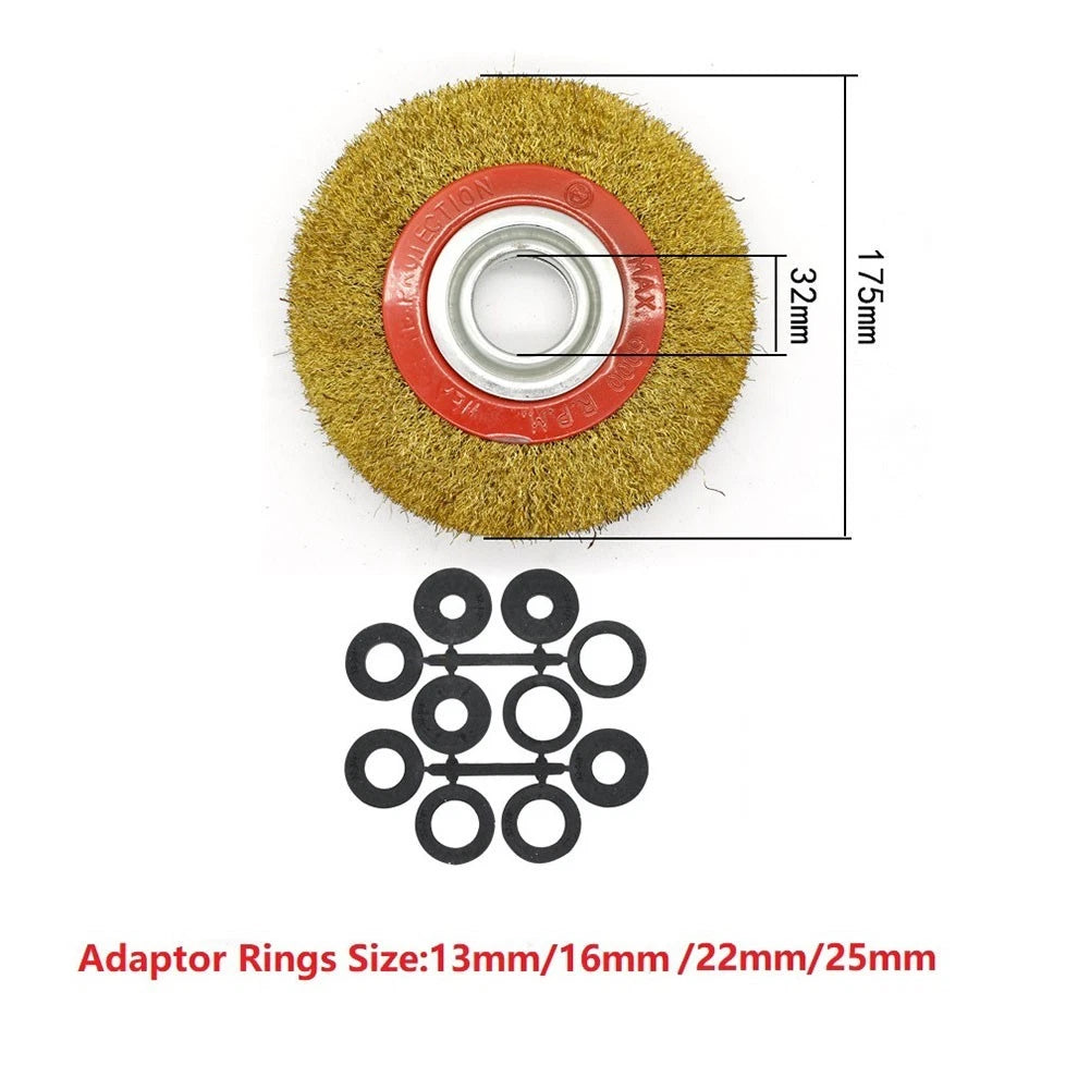 Heavy Duty Steel Wire Brush Wheel for Rust Removal (Choose Size)