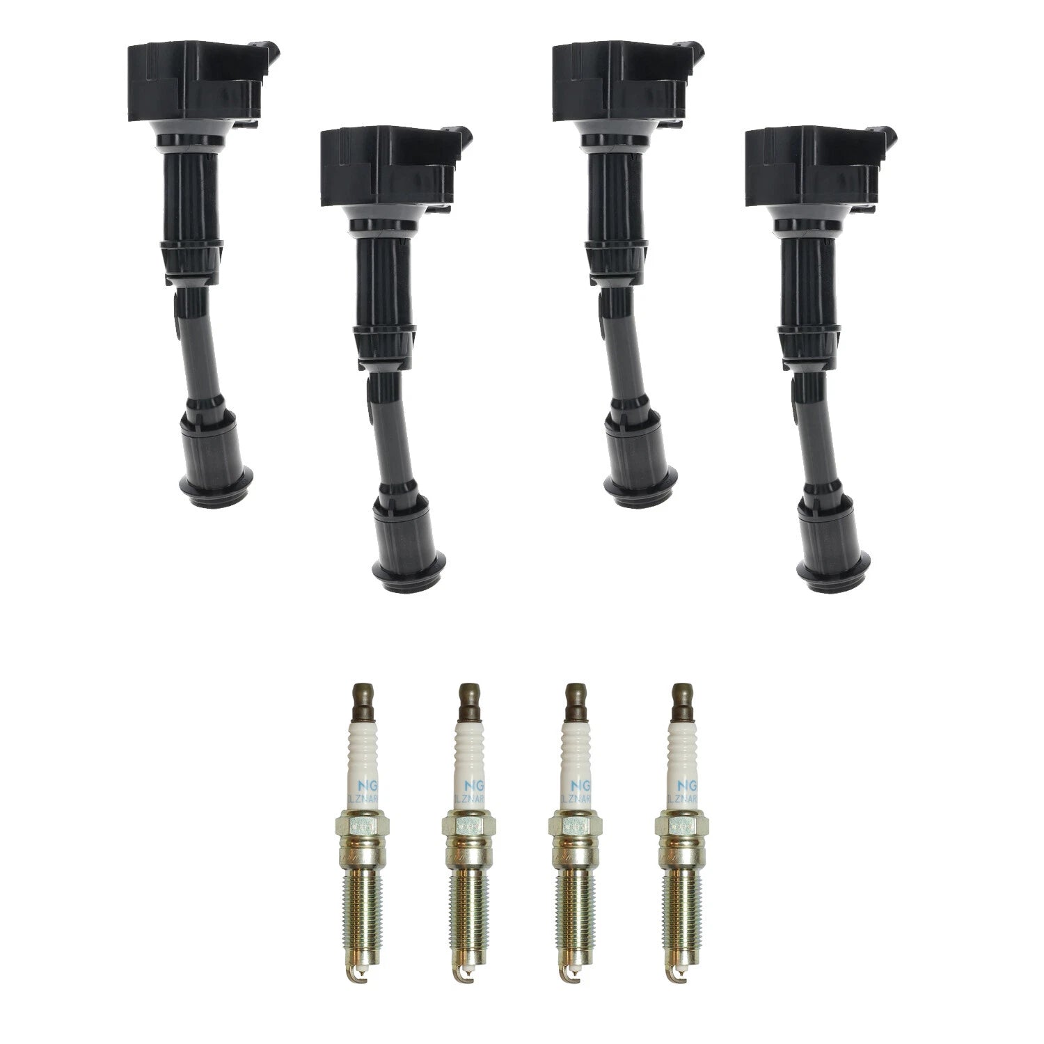 Set of 4 Ignition Coils & NGK Iridium Spark Plugs for Ford Escape (2013–2019)