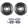 Set of 4 Bosch QuietCast Front Rotors & Hella Low-Met Pads for Jetta Passat