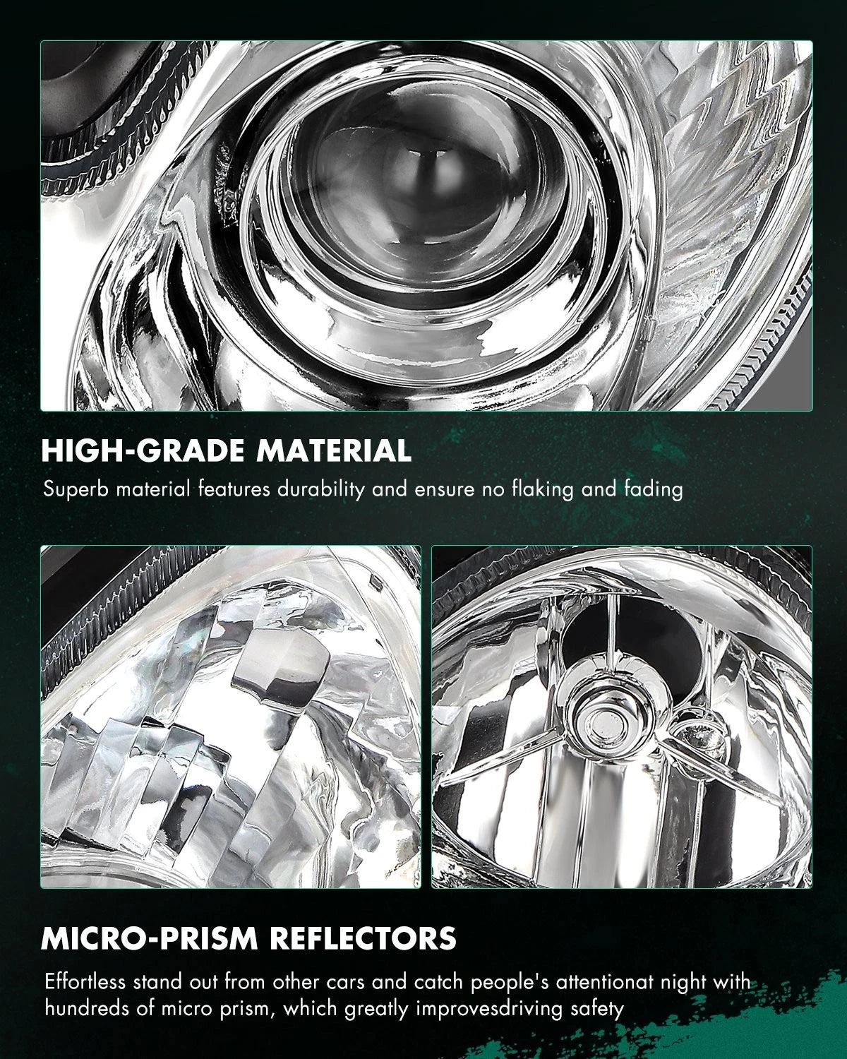 Chrome Housing Headlights Assembly Pair for Hyundai Sonata (2002–2005)