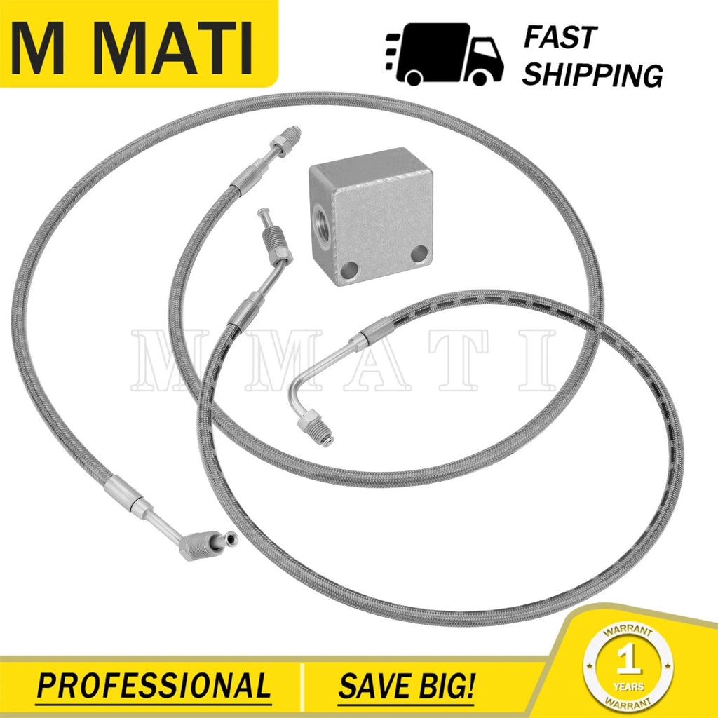 Set of 2 Rear Brake Hose Lines with Fitting for Polaris Ranger 425 500 (2006–2010)