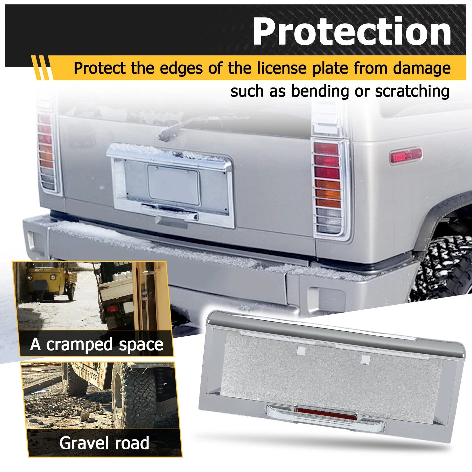 Chrome Rear License Plate Trim Cover for Hummer H2 (2003–2005)