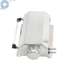 2L Polished Aluminum Coolant Radiator Overflow Reservoir Tank for