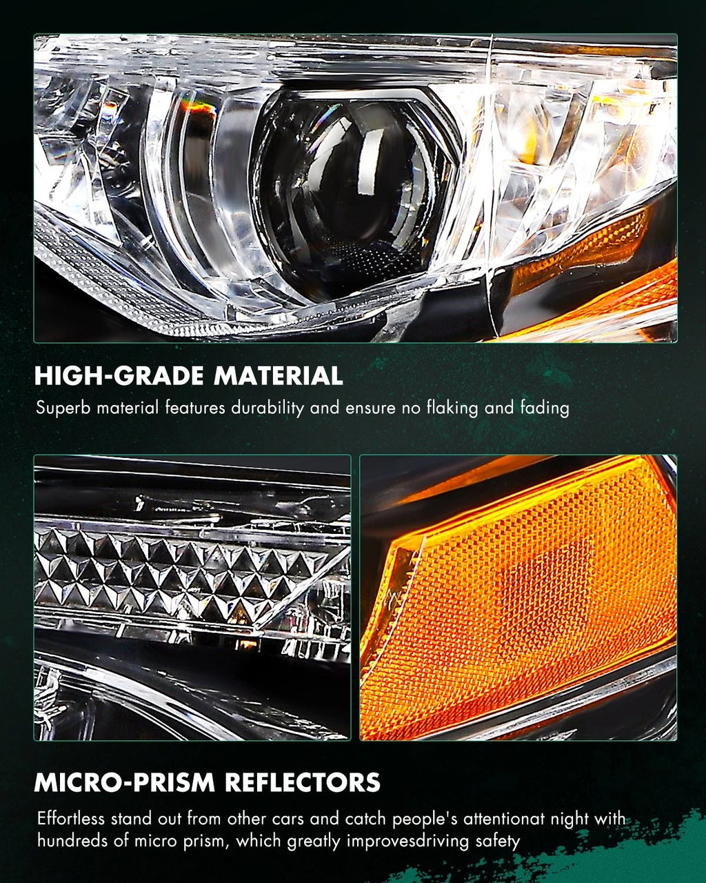 2X Headlight Assembly for Toyota Corolla (2017–2019) - Black