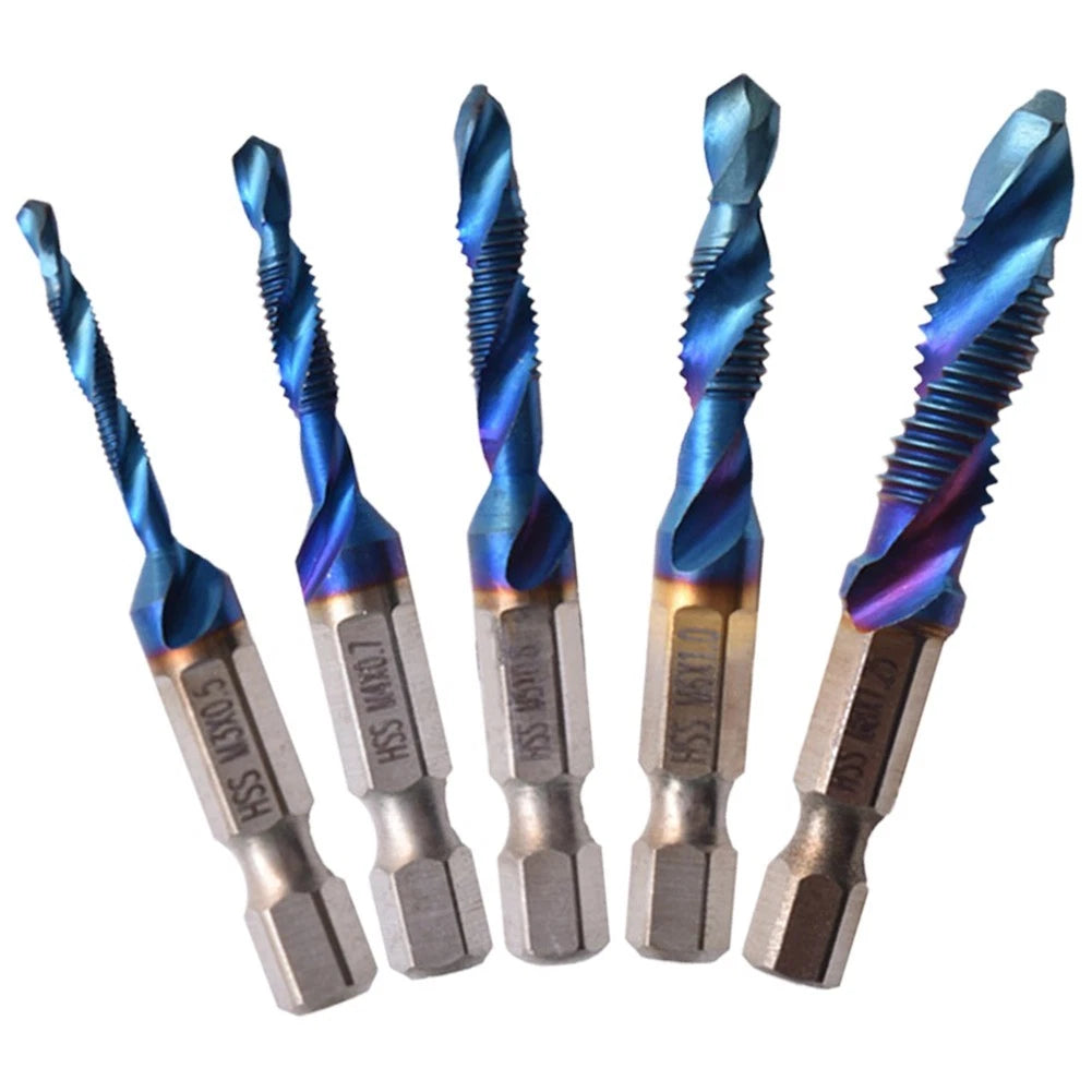 Set of 4 Drill Tap Bits for Drilling and Tapping