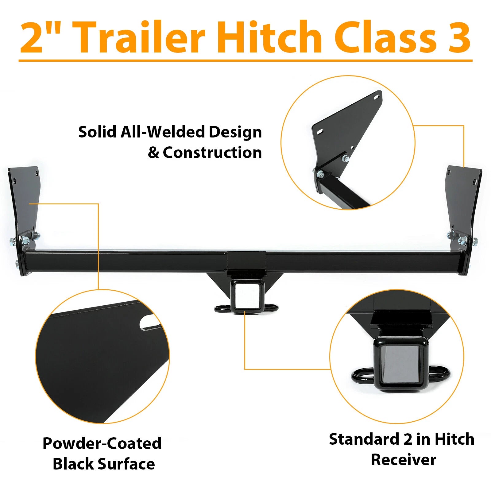 Class 3 Trailer Rear Bumper 2" Tow Hitch Receiver #13416 for Toyota RAV4 (2019–2023)