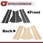 Set of 6 Door Pillar Window Trim for Nissan Qashqai (2008–2013) Carbon Fiber