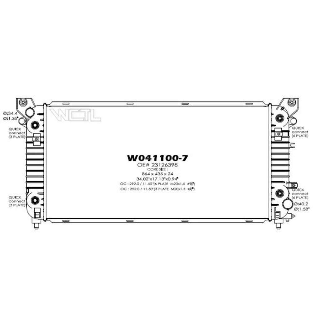 Replacement Plastic/Aluminum Radiator w/o Tow Package (See compatibility Chart)