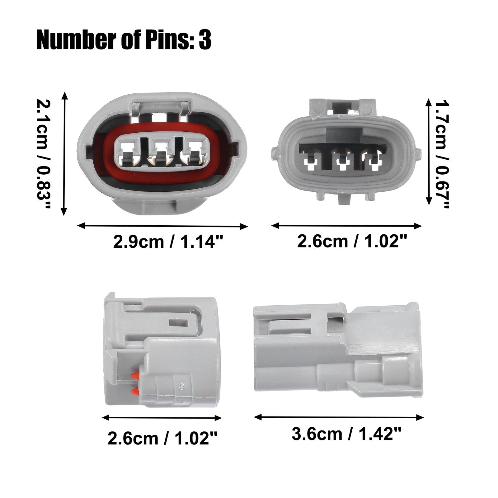 Set of 3 Pin TS Alternator Connector Adapter Kit for Toyota 