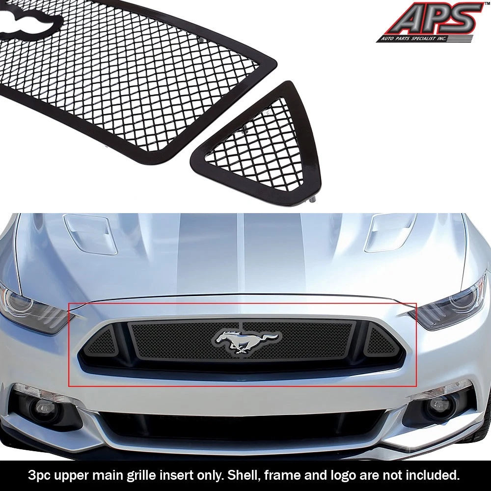 Stainless Black Mesh Grille for Ford Mustang V8 GT (2015-2017)