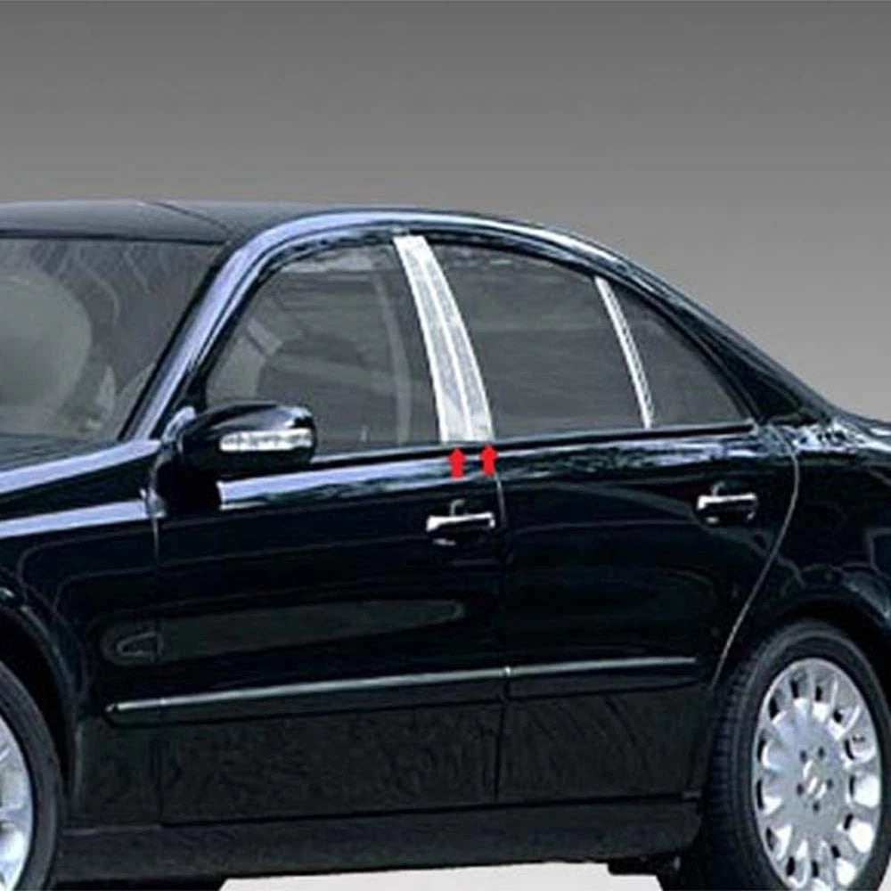 Luxury FX Chrome Pillar Post Trim 4pc for Mercedes E Class (2003–2009)