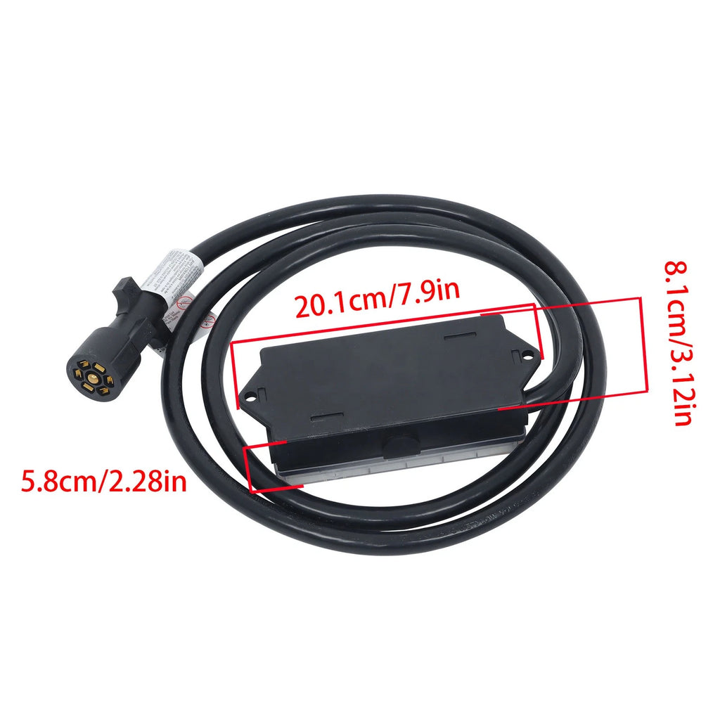 7-Way 7-Pin Trailer Cable with Junction Box & Wiring Harness Kit (8FT)